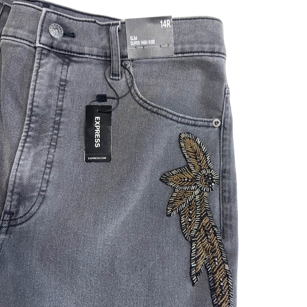 EXPRESS SLIM SUPER HIGH RISE STRETCH JEANS SIZE 14 - Picture 11 of 11